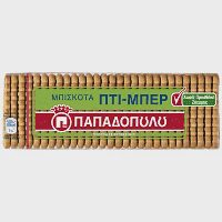 Παπαδοπούλου Πτι Μπερ Μπισκότα Χωρίς Ζάχαρη 225γρ