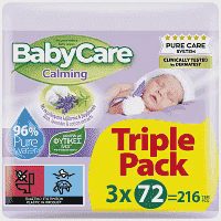 Βabycare Calming Μωρομάντηλα Triple Pack 3x72τεμ