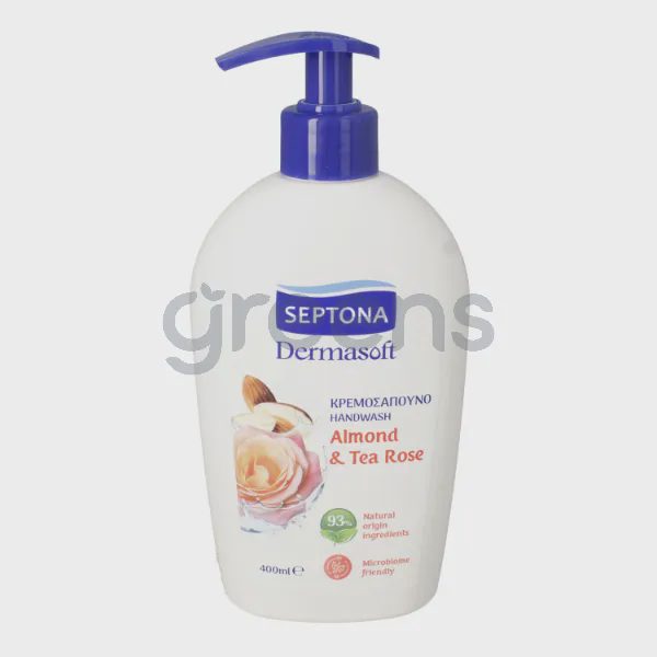 Septona Dermasoft Kρεμοσάπουνο Ανταλλακτικό Σακούλα Almond & Tea Rose 1lt
