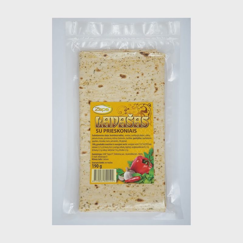 Lavašas su prieskoniais ZAPA, 190 g