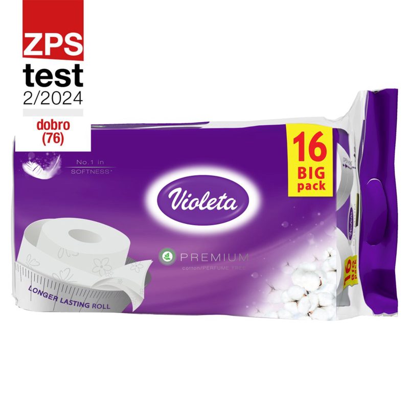 Violeta toaletni papir troslojni premium cotton 1 pak 16 rola
