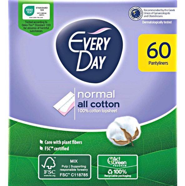 Everyday Panty Liners All Cotton Normal X60