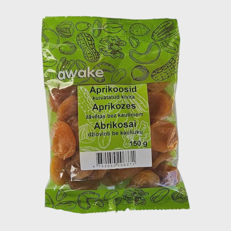 Džiovinti abrikosai be kauliukų AWAKE, 150 g