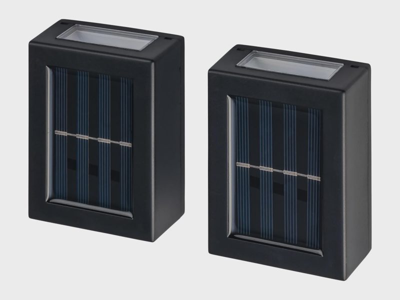 Solární venkovní nástěnná LED svítidla, 2 kusy