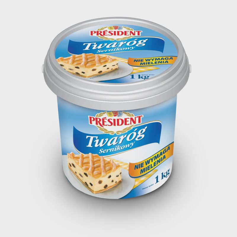 Varškė PRESIDENT, 4 % rieb., 1 kg