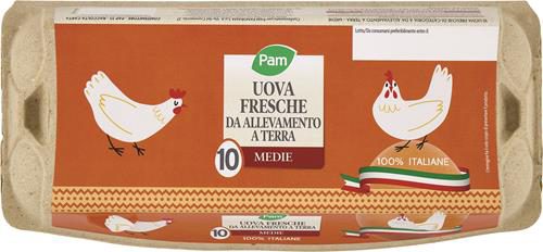 10 UOVA MEDIE ALLEVATE A TERRA