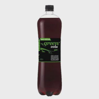 GREEN COLA Refresco de cola con extracto de stevia y cafeína natural, Zero azúcar botella 1,5 l.