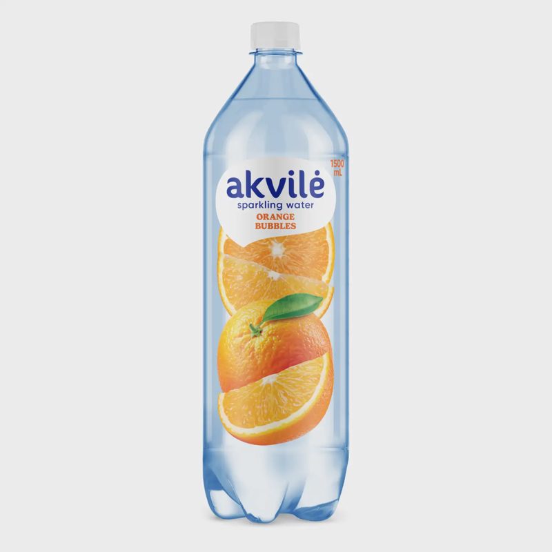 Gaz. apelsinų ar. stalo vanduo AKVILĖ, 1,5l