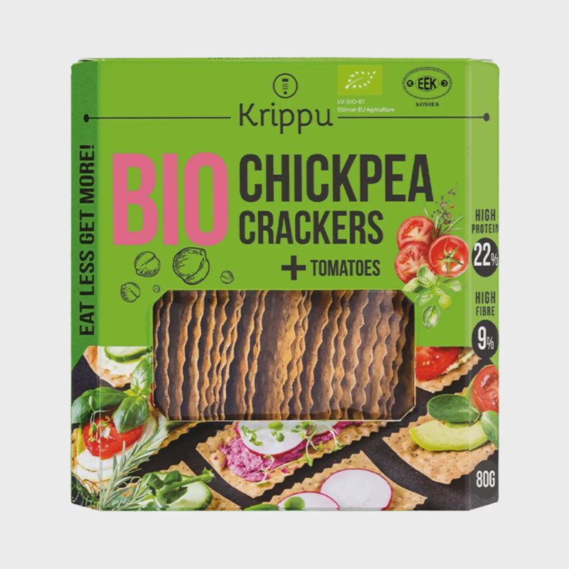 Ekol. avinž. krekeriai su pomid. KRIPPU, 80 g