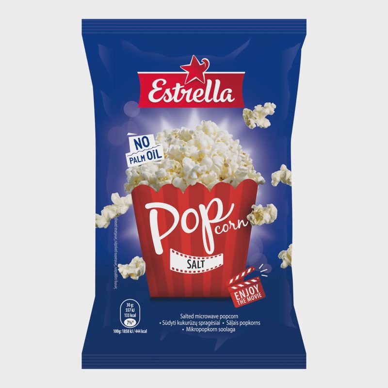 Kukurūzų spragėsiai su druska, ESTRELLA, 90g