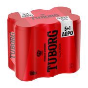 Tuborg Σόδα Κουτί 330ml 5+1 Δώρο