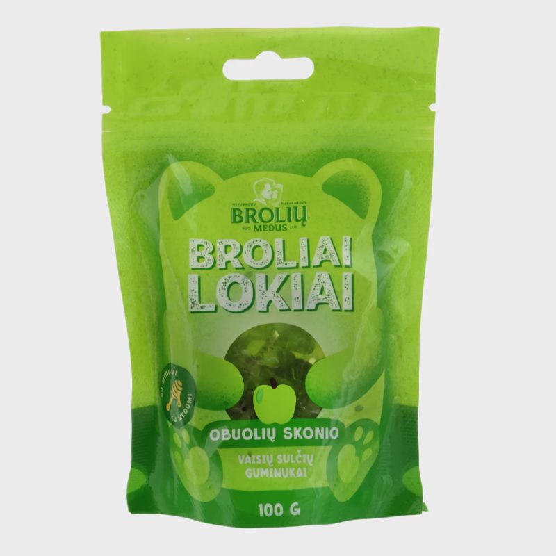 Obuolių skonio guminukai BROLIŲ MEDUS, 100 g