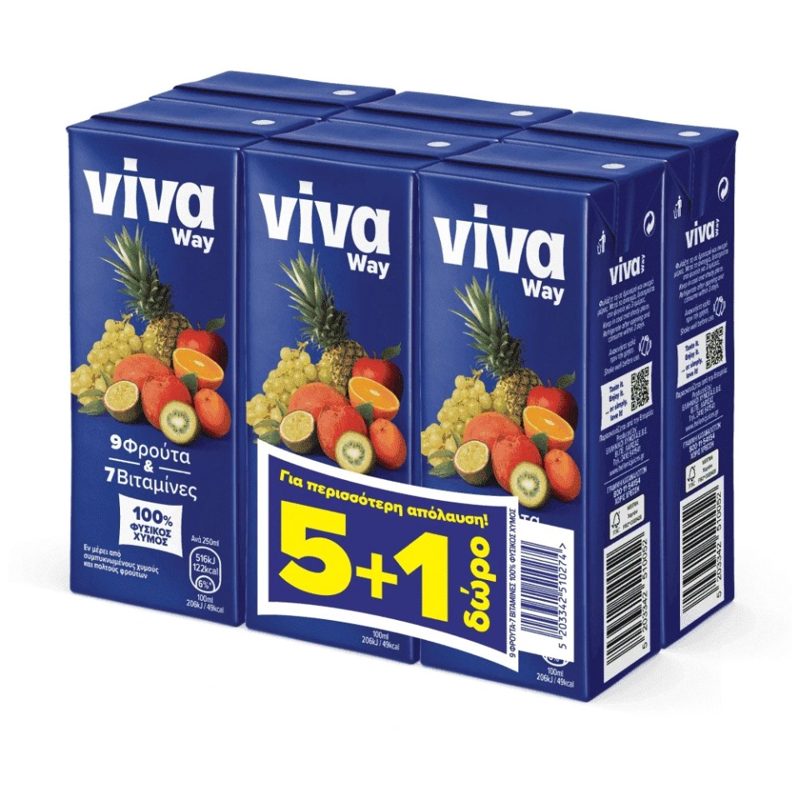 Viva Φρουτοποτό Βύσσινο 250ml 5+1