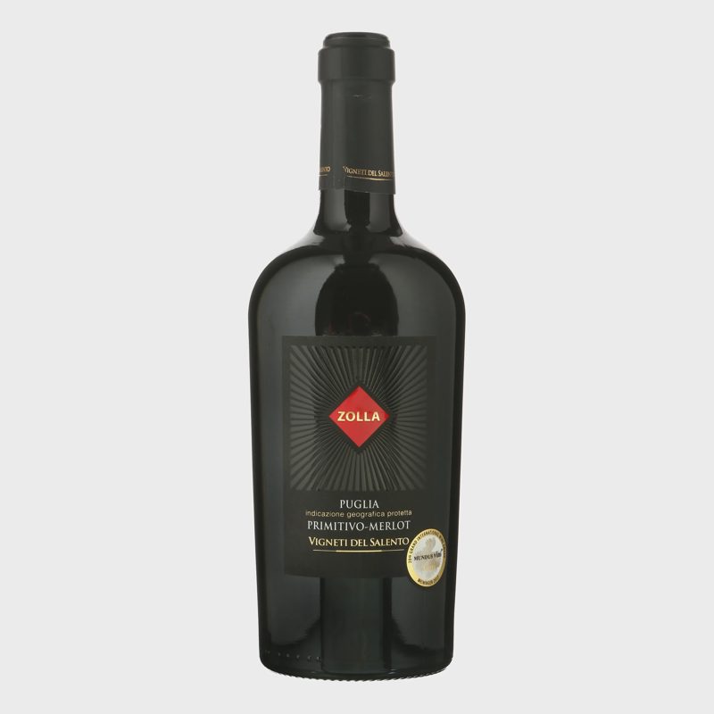 Raud.saus.vynas ZOLLA PRIMITIVO-MERLOT, 0,75l