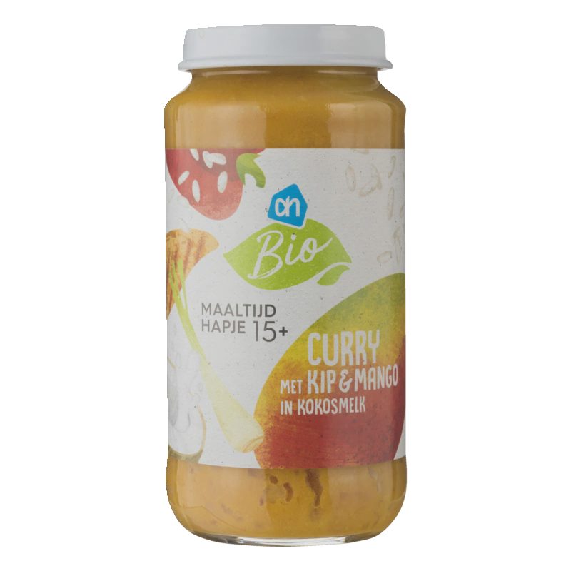 AH Biologisch Curry met kip en mango in kokos 15m+