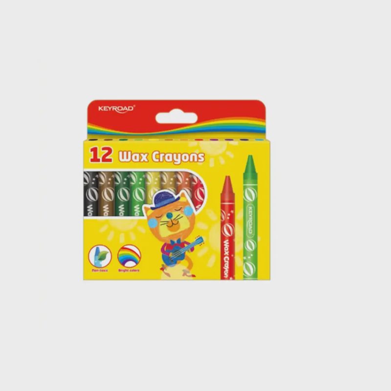 Vaškinės kreidelės KEYROAD, 11 mm, 12 spalvų