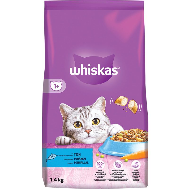 WHISKAS SZÁRAZ MACSKAELEDEL TONHALLAL
