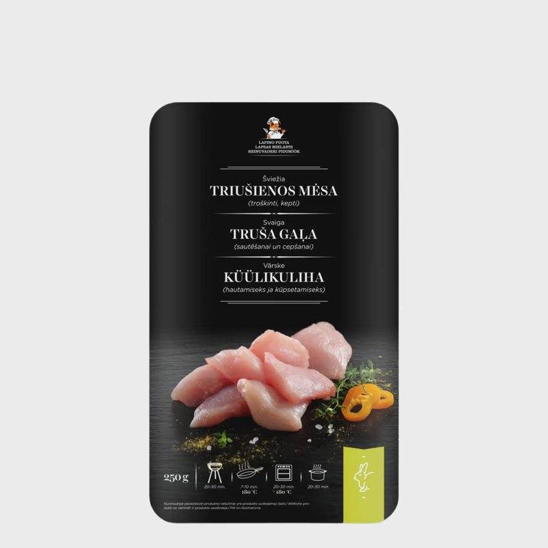 Švž. triušienos mėsa trošk. LAPINO PUOTA,250g