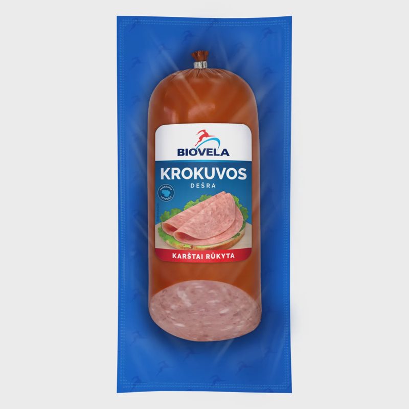 Karštai rūkyta Krokuvos dešra BIOVELA,400g