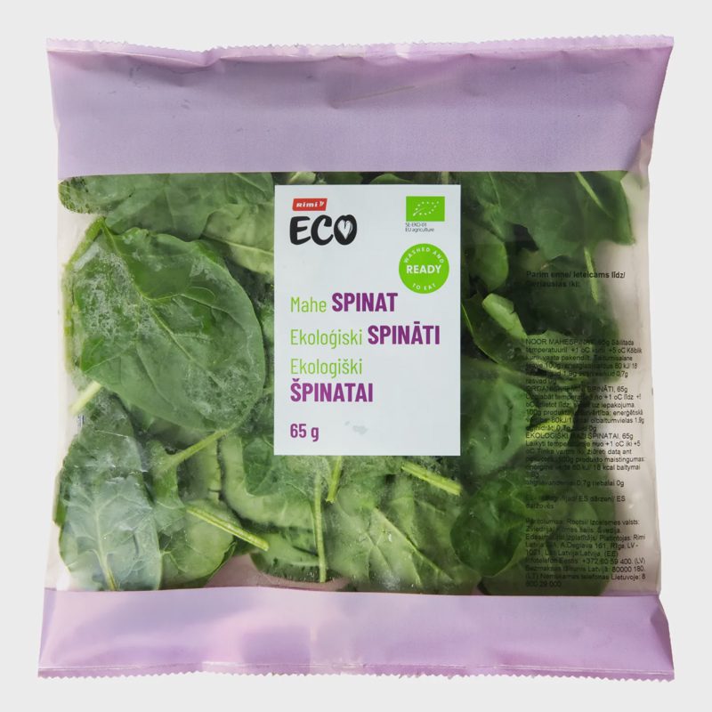 Ekologiški špinatai BABY RIMI ECO, 65g
