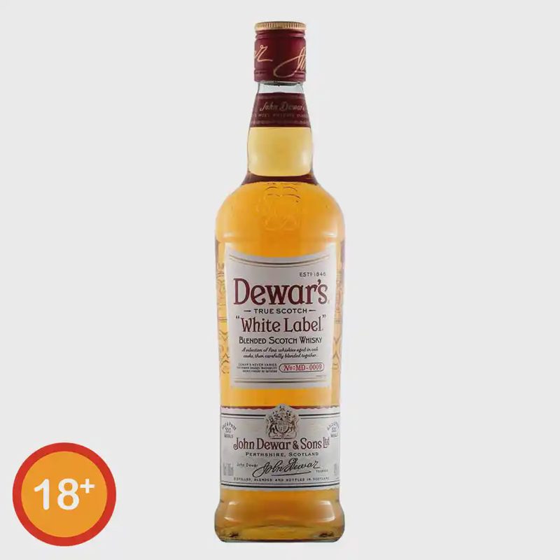 DEWARS White label Whisky blended escocés 5 años botella 70 cl.