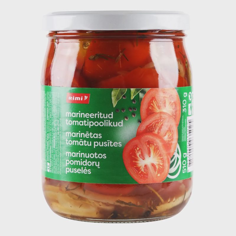 Marin. pomidorų puselės RIMI, 510 g / 310 g