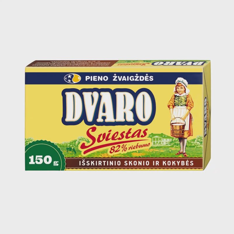 Sald. grietinėlės DVARO sviestas, 82%, 150 g