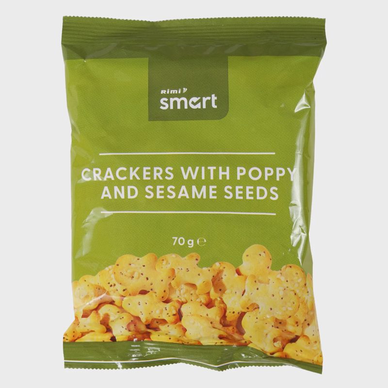 Krekeriai su aguon. ir sezam. RIMI SMART, 70g
