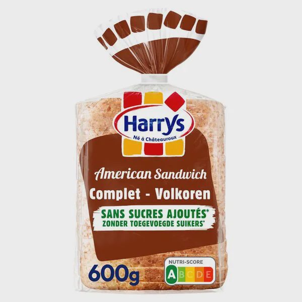 Pain de mie American sandwich complet 14 tranches 600g