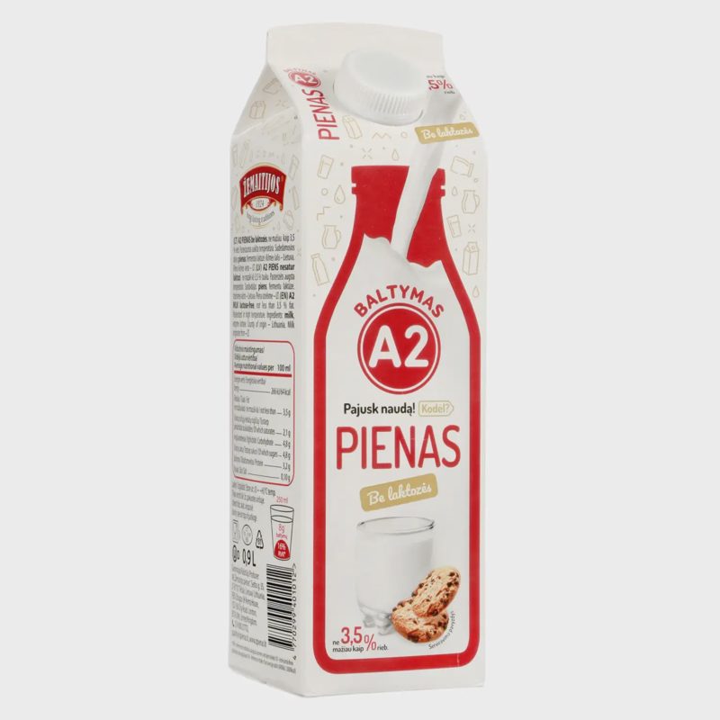 ŽEMAITIJOS pienas be lakt. A2, 3,5% rieb.0,9l