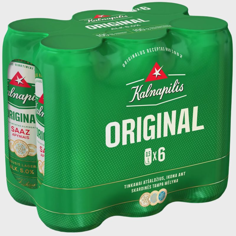 Alus KALNAPILIS ORIGINAL, 5 %, 6 X 0,5 l