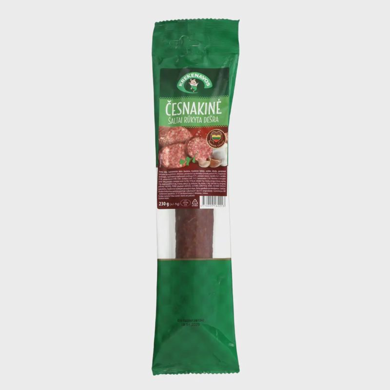 Šaltai rūkyta ČESNAKINĖ dešra, 230 g
