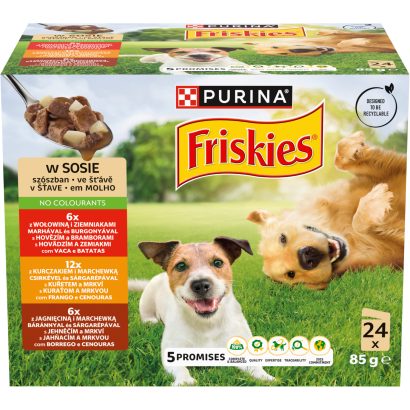 Purina Friskies szószos válogatás nedves kutyaeledel 24 x 85 g (2040 g)