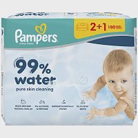 Pampers 99% Water Μωρομάντηλα 60τεμ 2+1 Δώρο