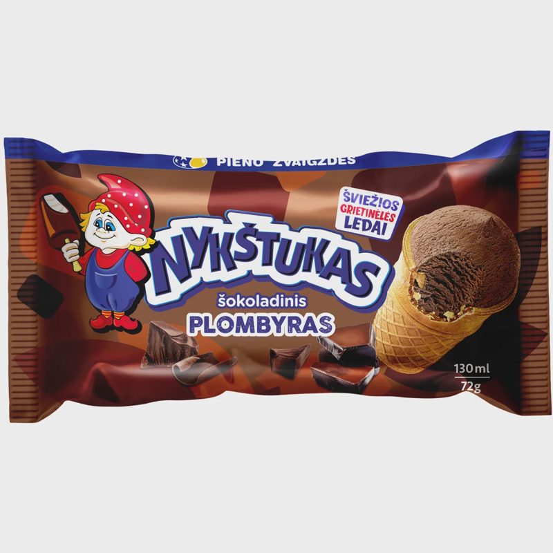 Šok. plombyras vafl. p. NYKŠTUKAS, 130ml /72g