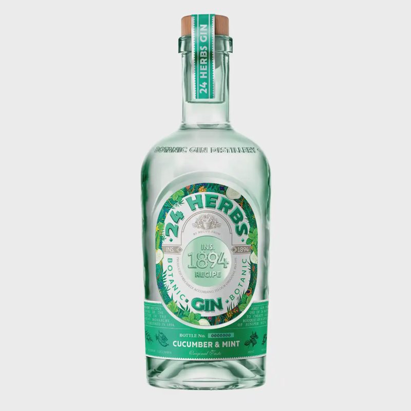 Džinas 24 HERBS CUCUMBER&MINT, 40 %, 0,7 l