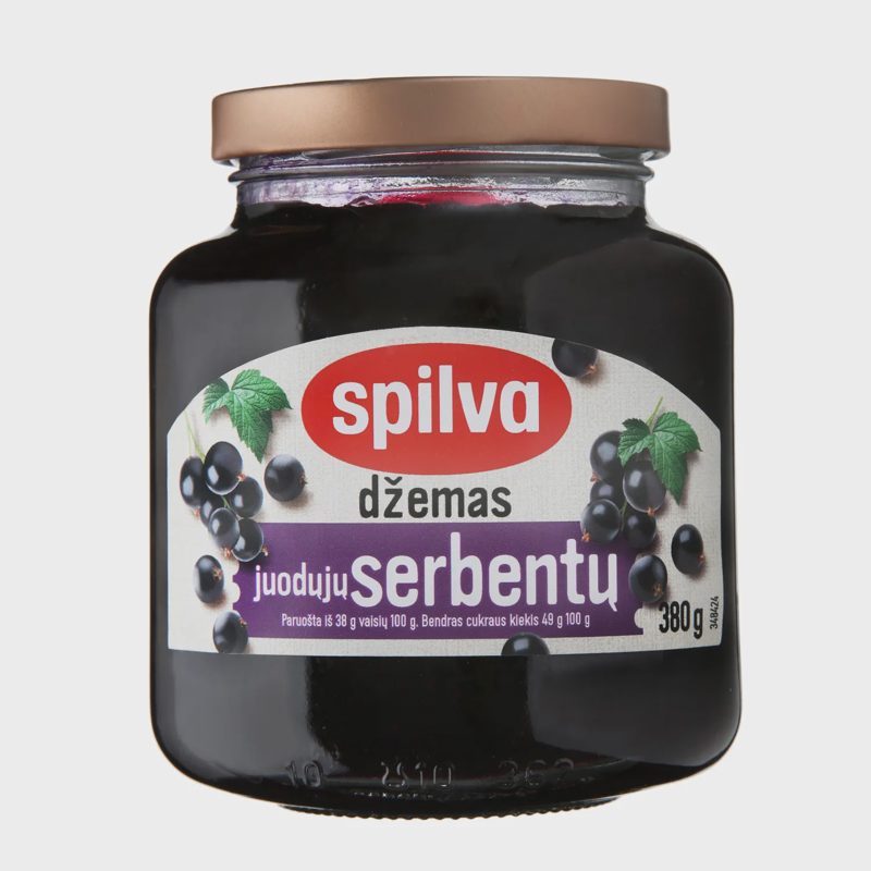 Juodųjų serbentų džemas SPILVA, 380g