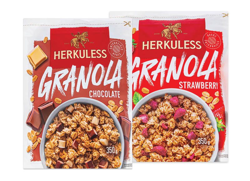Granola musli Herkuless ar zemenēm 350g