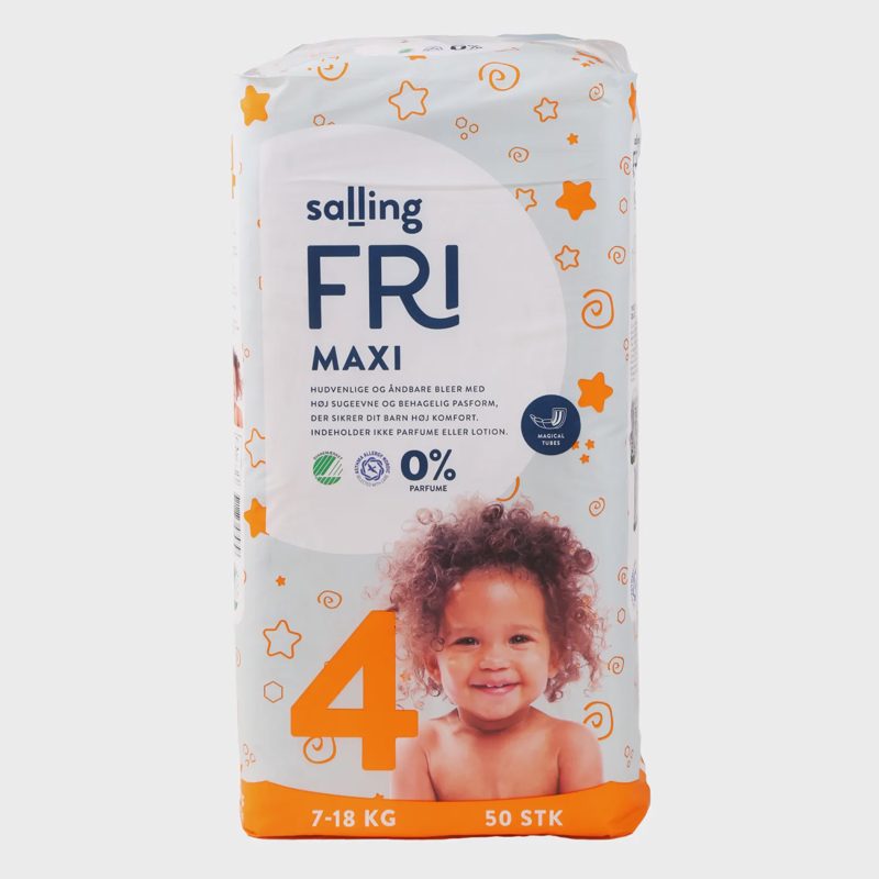 Sausk. SALLING FRI MAXI, 4 d. 7–18kg, 50 vnt.