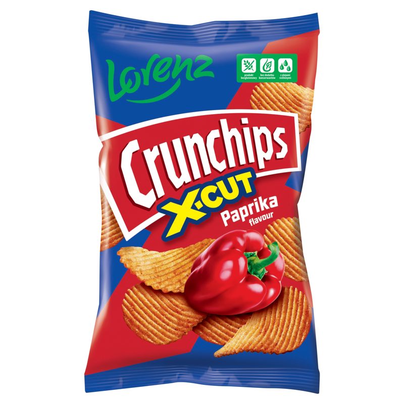 Crunchips X-Cut Chipsy ziemniaczane o smaku paprykowym 130 g