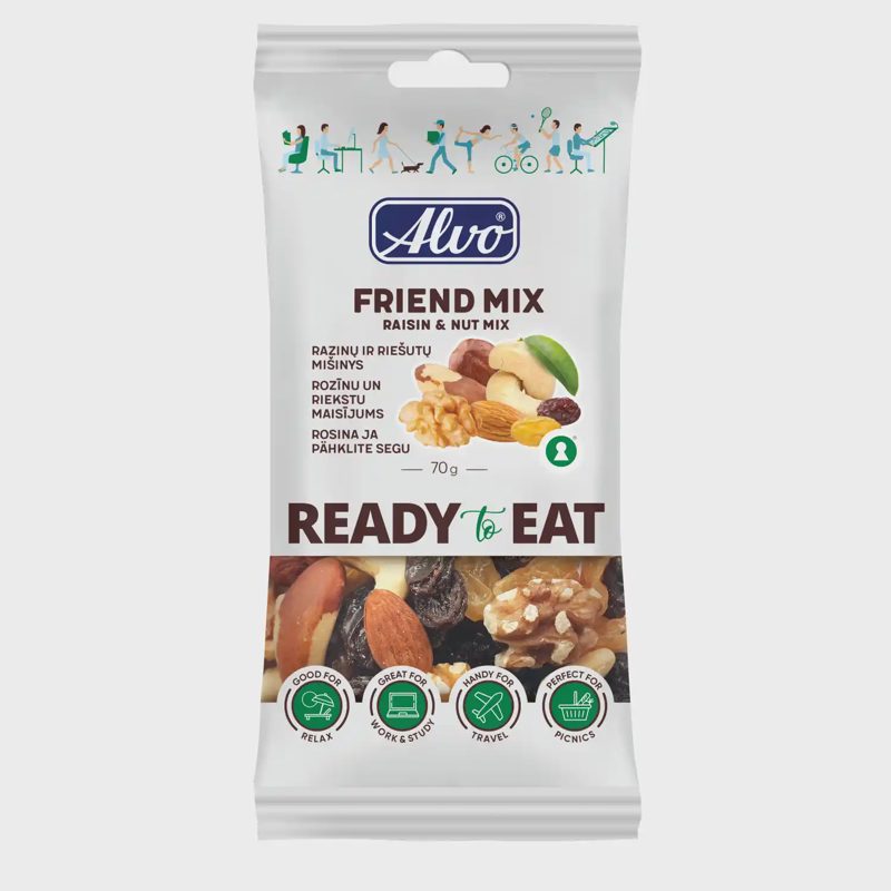 Razinų ir rieš. mišinys ALVO FRIEND MIX, 70 g