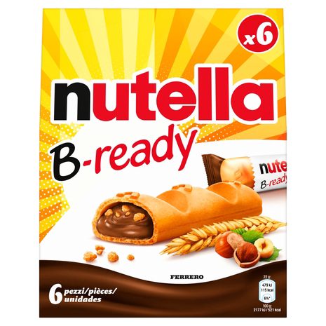 Nutella B-Ready Wafer Filled with Hazelnut Praline 6x22 g