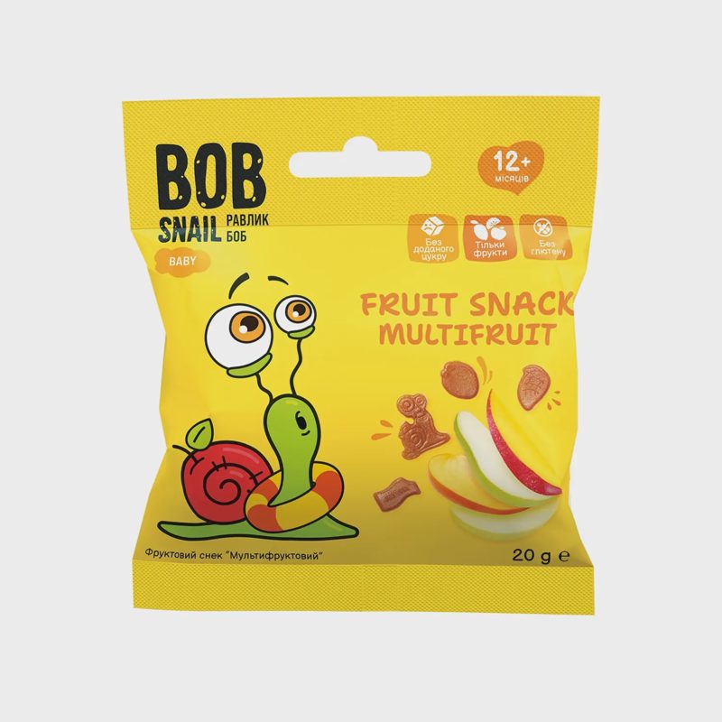 Įvairių vaisių užkandis BOB SNAIL, 20 g