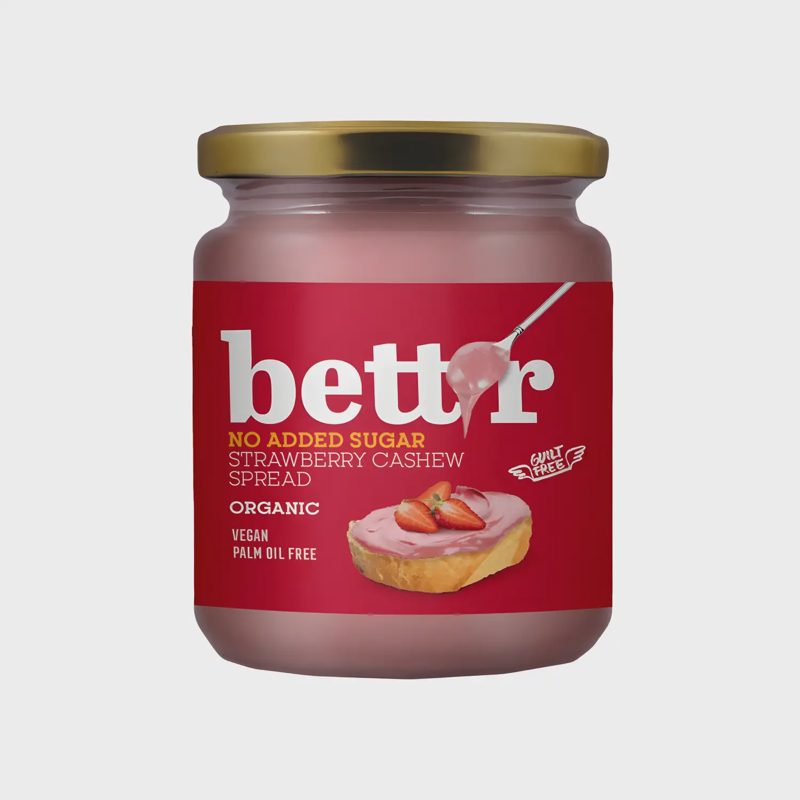 Ekol. braškių sk. riešutų kremas BETTR, 250 g