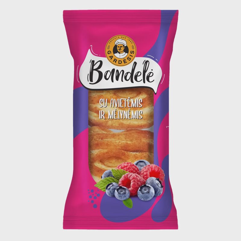 GARDĖSIO bandelė su aviečių įdaru, 100 g