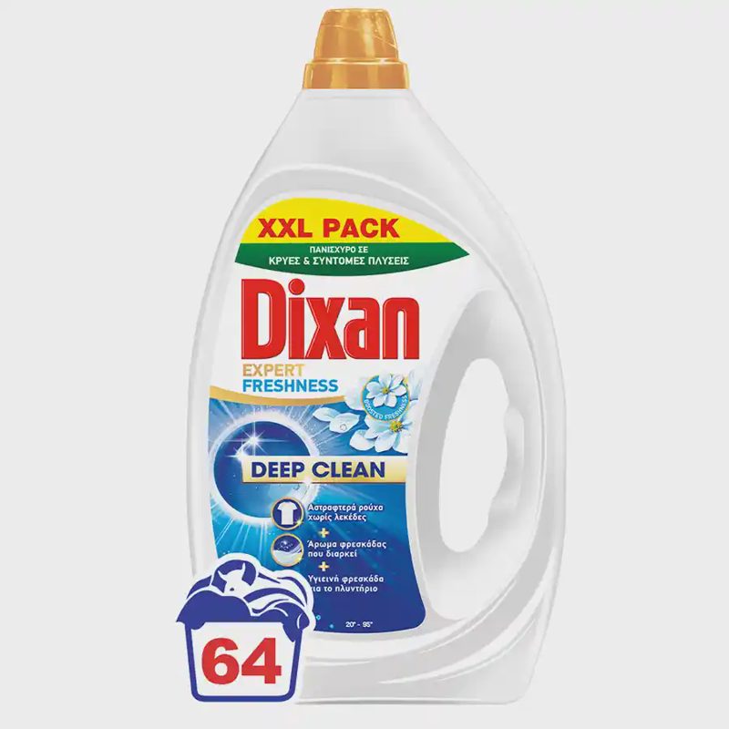 Dixan Gel Expert Freshness Deep Clean Liquid Detergent XXL Pack 64 Washes 2.880 L