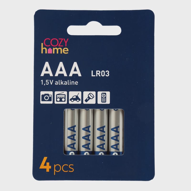 Baterijos COZY HOME AAA 1,5 V LR03, 4 vnt