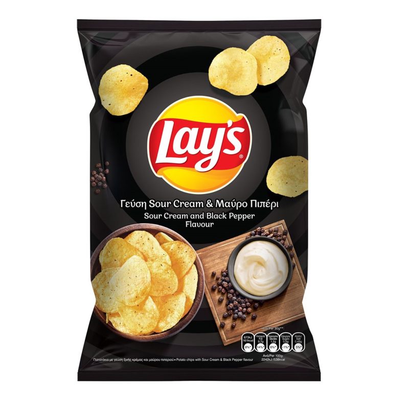 Lay's Sour Cream & Μαύρο Πιπέρι 120gr