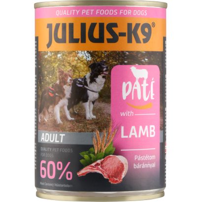 Julius-K9 ízletes pástétom báránnyal teljes értékű állateledel felnőtt kutyák számára 400 g