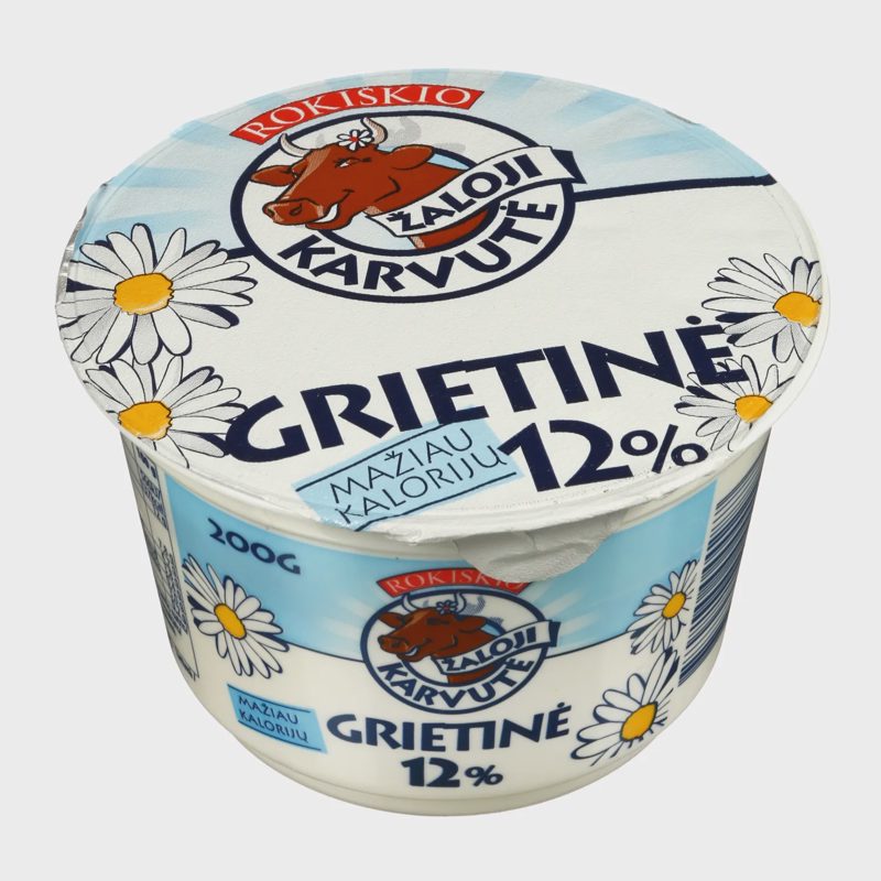 Grietinė ŽALOJI KARVUTĖ, 12 % rieb., 200 g